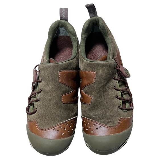 Merrell Bria Olive Green Suede Leather Bungee Lace Slip on Shoes - Picture 2 of 7